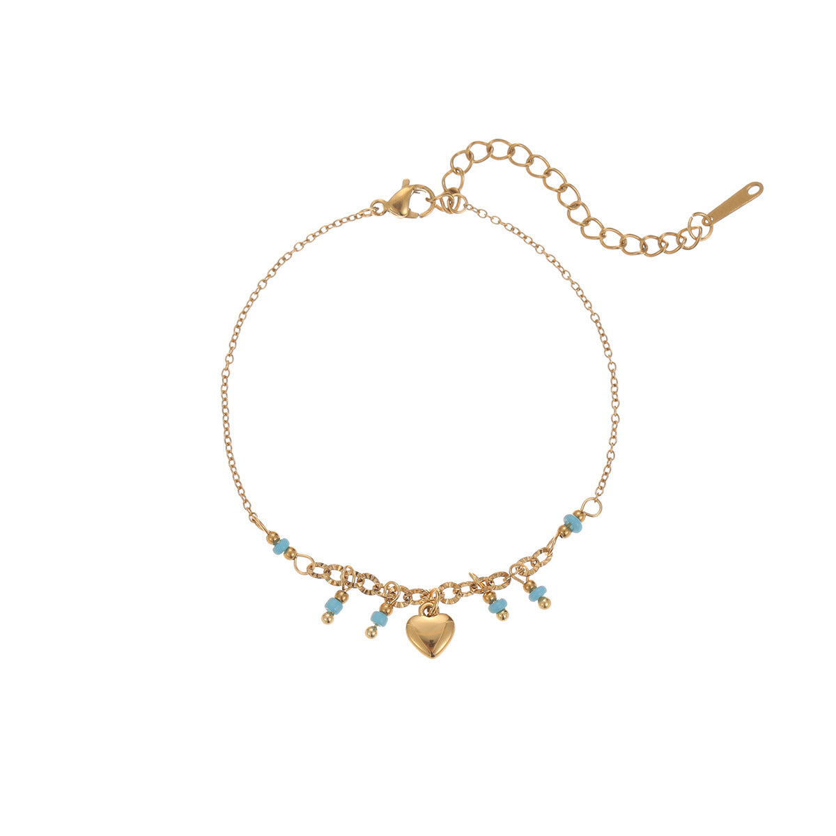 Pulsera minimalista de acero de titanio con forma de corazón para mujer con acabado chapado, accesorio de moda de acero inoxidable