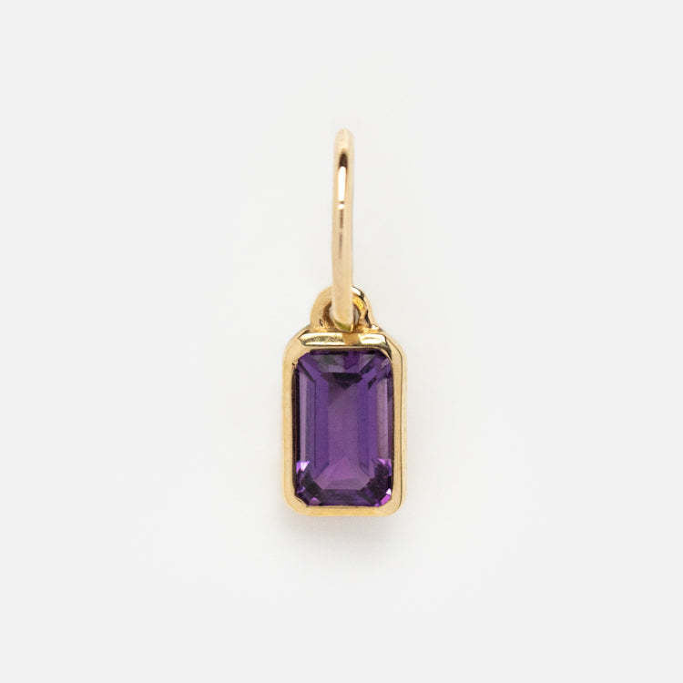 Minimalist Square Brass Pendant with Cubic Zirconia Inlay DIY Charm Bar for Women