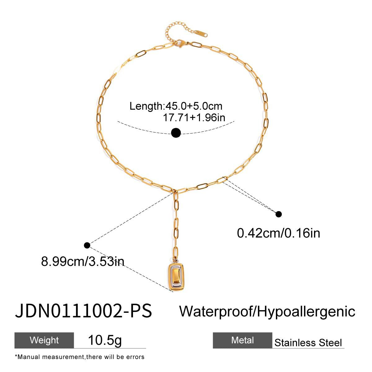 Collar con colgante geométrico de acero inoxidable con baño de oro para mujer, cadena de clavícula minimalista a la moda