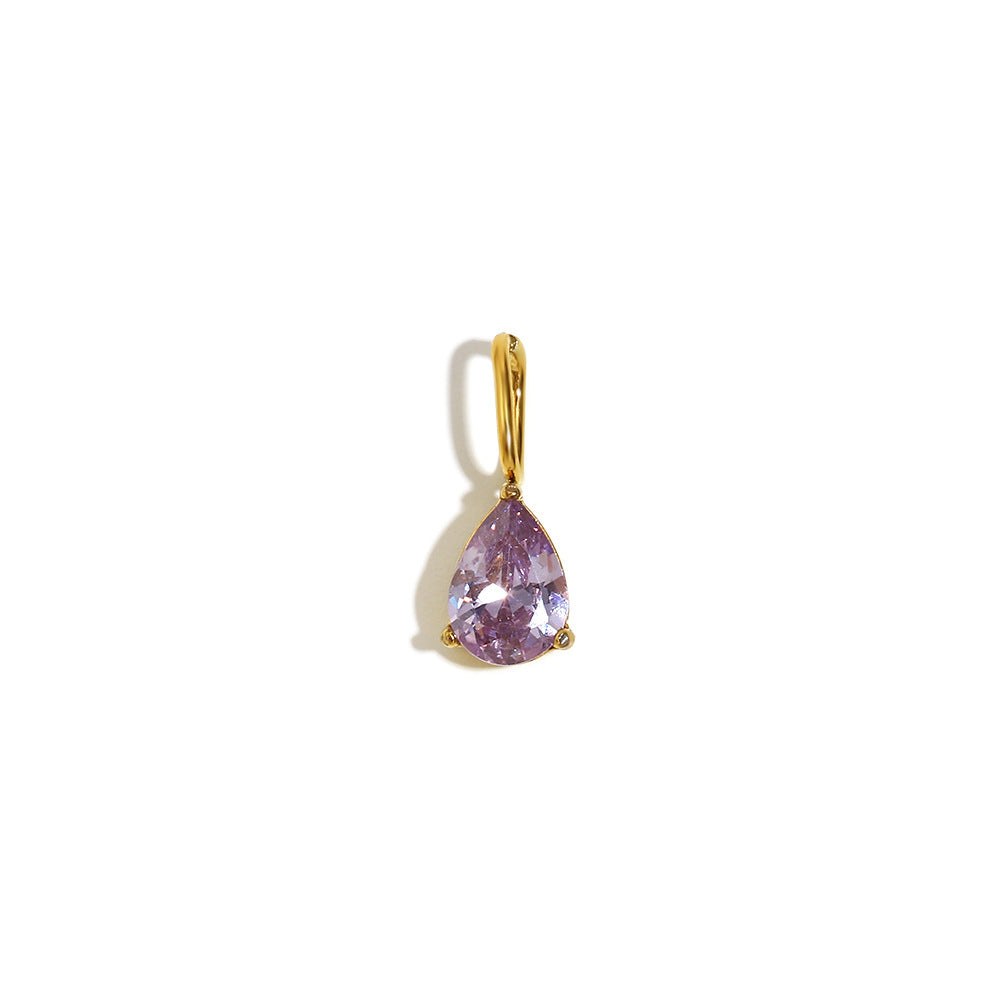 Colgante minimalista de gota de agua en acero inoxidable bañado en oro de 18K para fabricación de joyas DIY