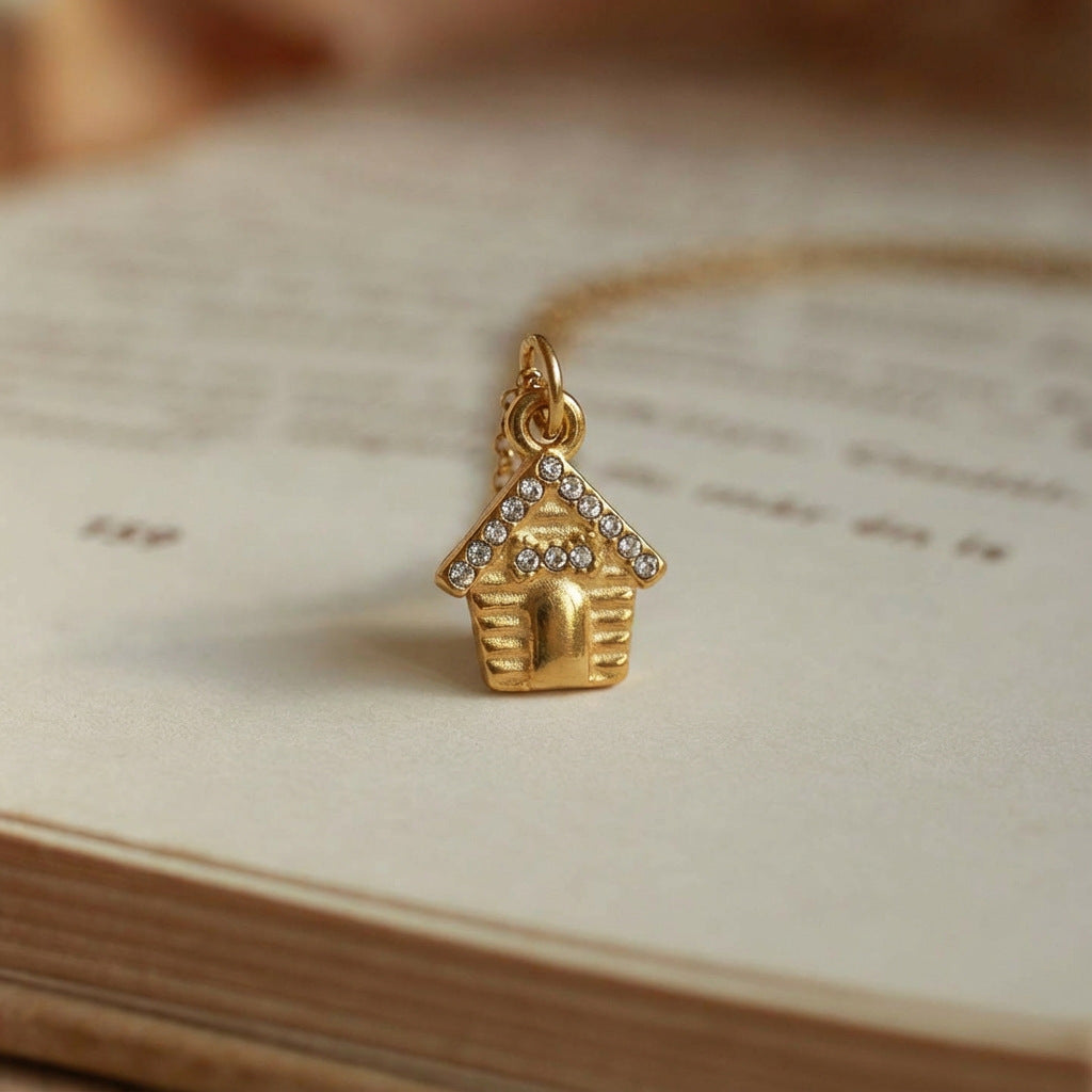 Vintage 18K Gold Plated Stainless Steel Camera Kettle Pendant Charm Bar