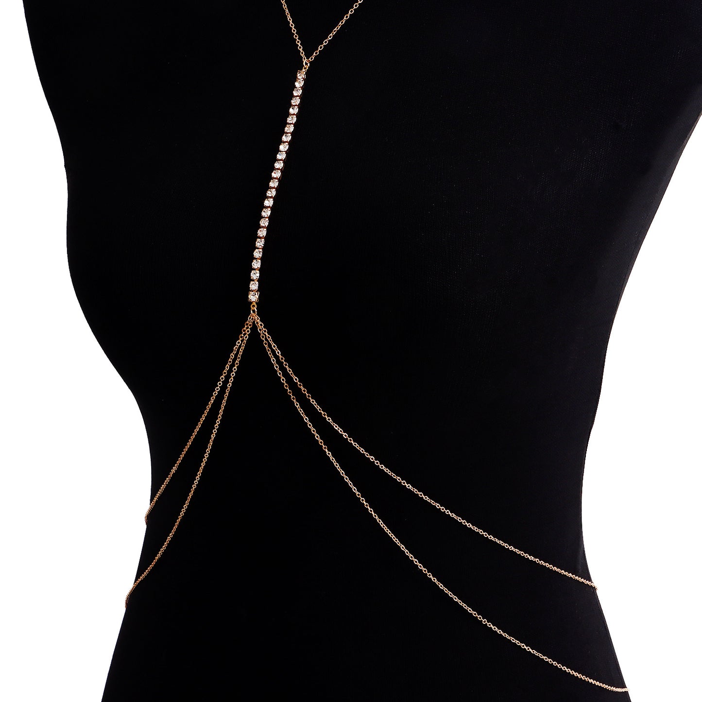 Minimalist Punk Rhinestone Cable Chain Body Chain for Women
