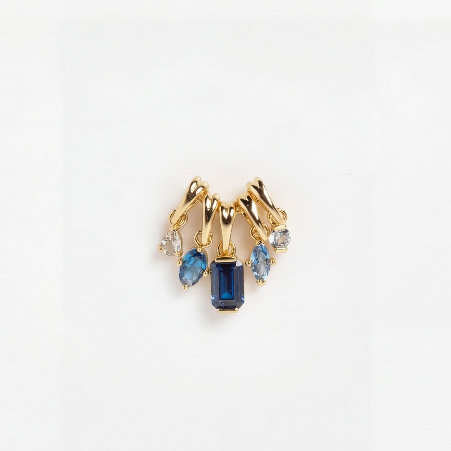 Vintage Geometric Stainless Steel PVD Plated 18K Gold Birthstone Charm Bar for Women