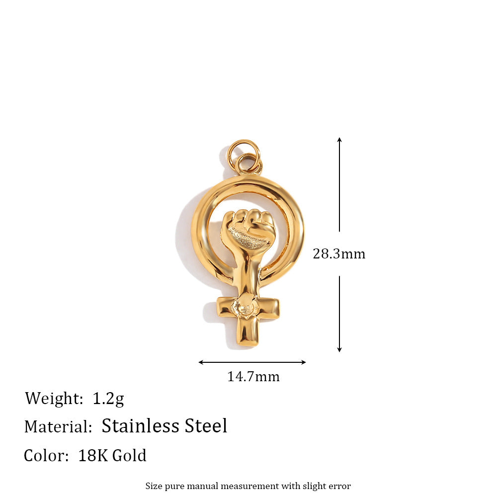 Colgante minimalista de acero inoxidable con forma de estrella, baño de oro de 18K y detalle de espejo geométrico