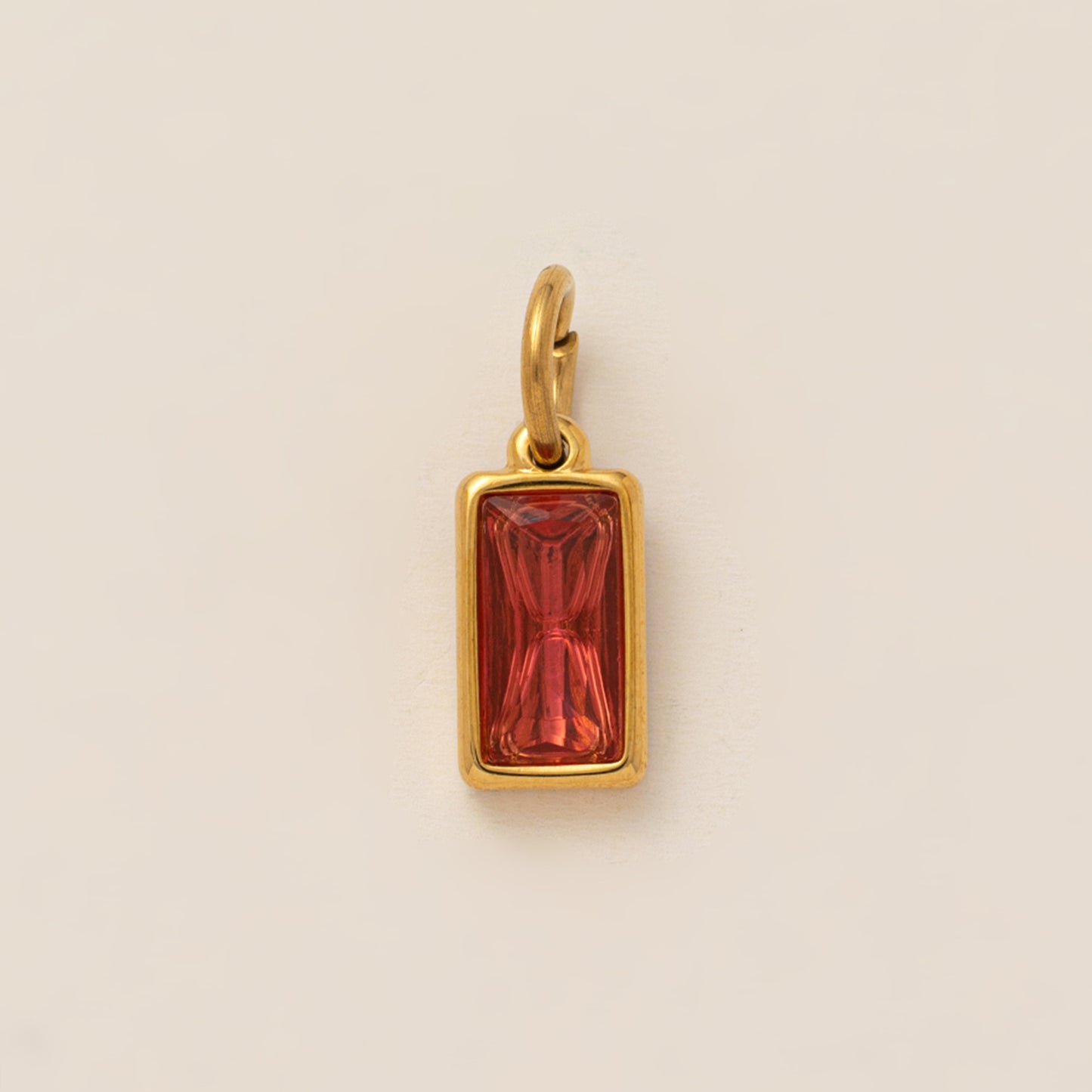 Minimalist 18K Gold Plated Round Square Geometric Gemstone Pendant Necklace for Unisex