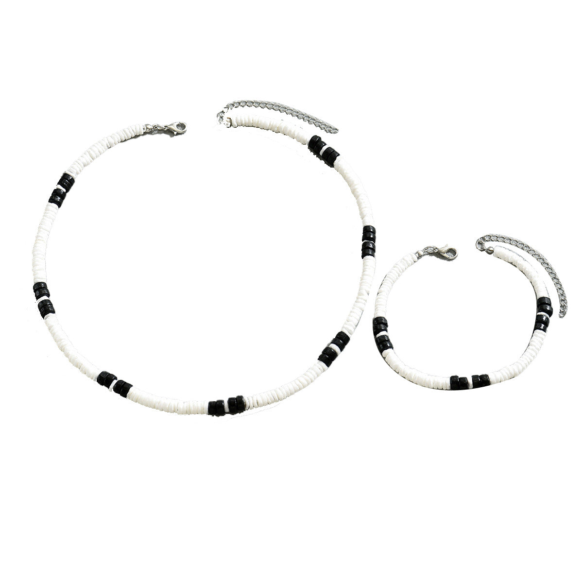 Conjunto de Pulsera y Collar Tejidos de Concha Geométrica para Mujer con Colgante de Nácar en Estilo Oficina a la Moda
