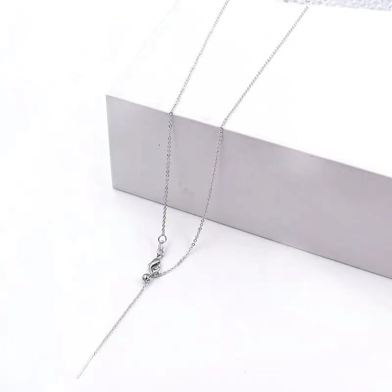 Collana a catena a O in acciaio al titanio minimalista da donna Collana sottile per clavicola senza ciondolo Gioielli in acciaio inossidabile ipoallergenici