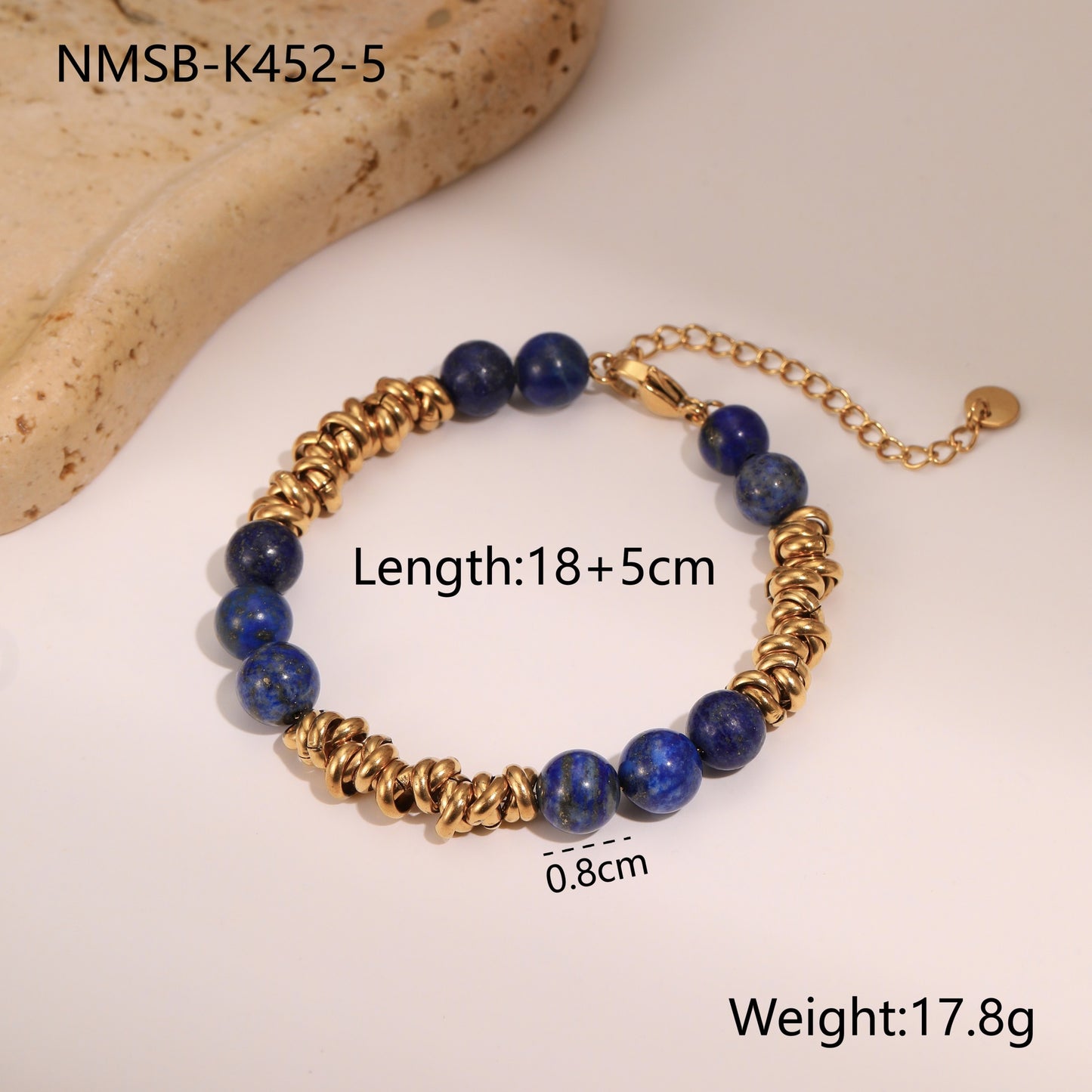 Vintage-Inspired Geometric Stainless Steel Bracelet with 18K Gold Plating for Women