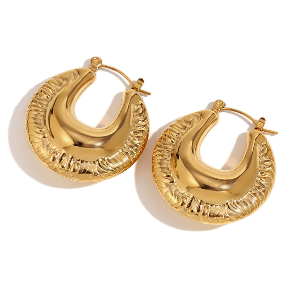Pendientes de acero inoxidable con forma de triángulo geométrico minimalista y chapado en oro de 18 quilates para mujer