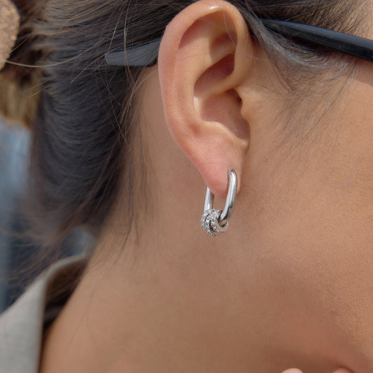 Minimalist Stainless Steel Round Oval Hoop Earrings Plated Finish for Women