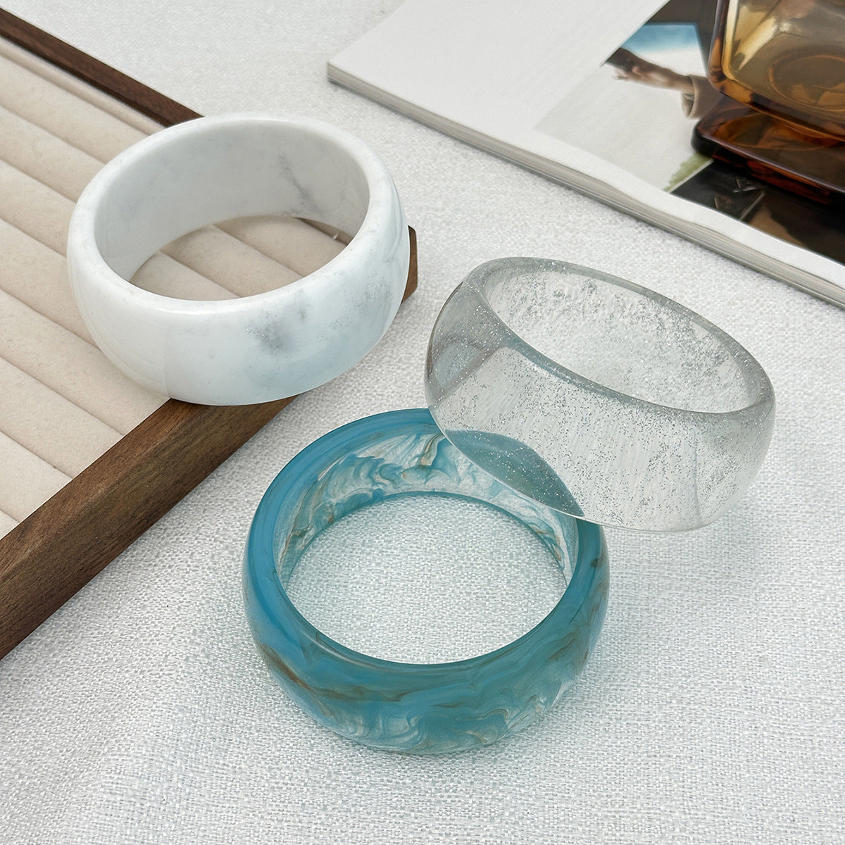 Gradient Round Acrylic Cuff Bracelet