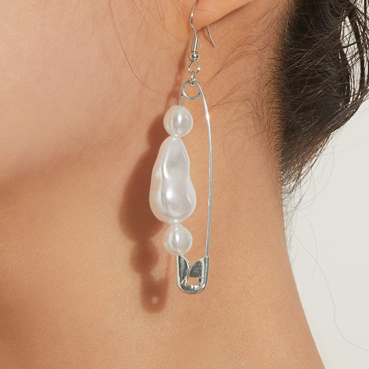 Broche y pendientes de aleación con formas geométricas para mujer con acabado galvanizado