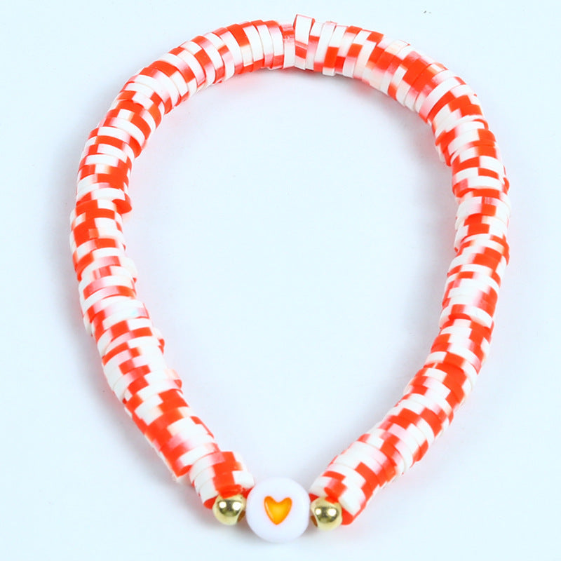 Bohemian Minimalist Heart Resin Bracelet Unisex Friendship Jewelry