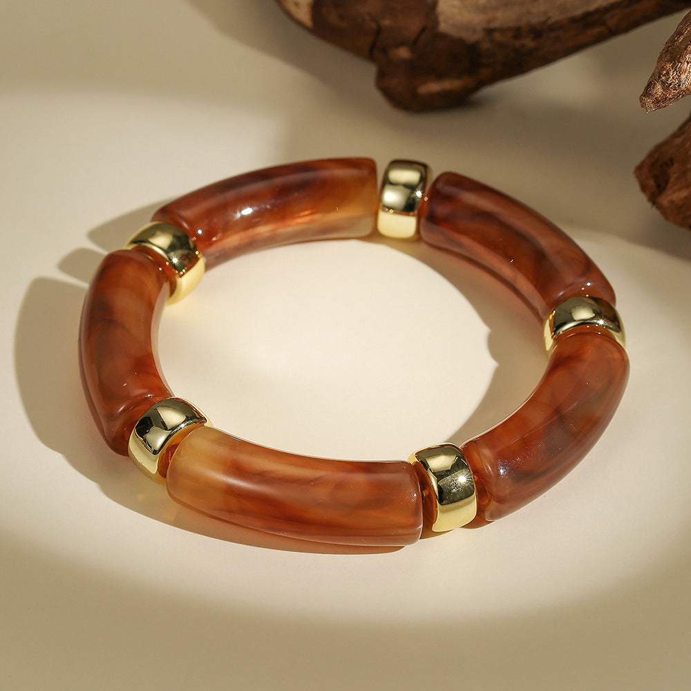 Geometric Marble Texture Acrylic Bracelet