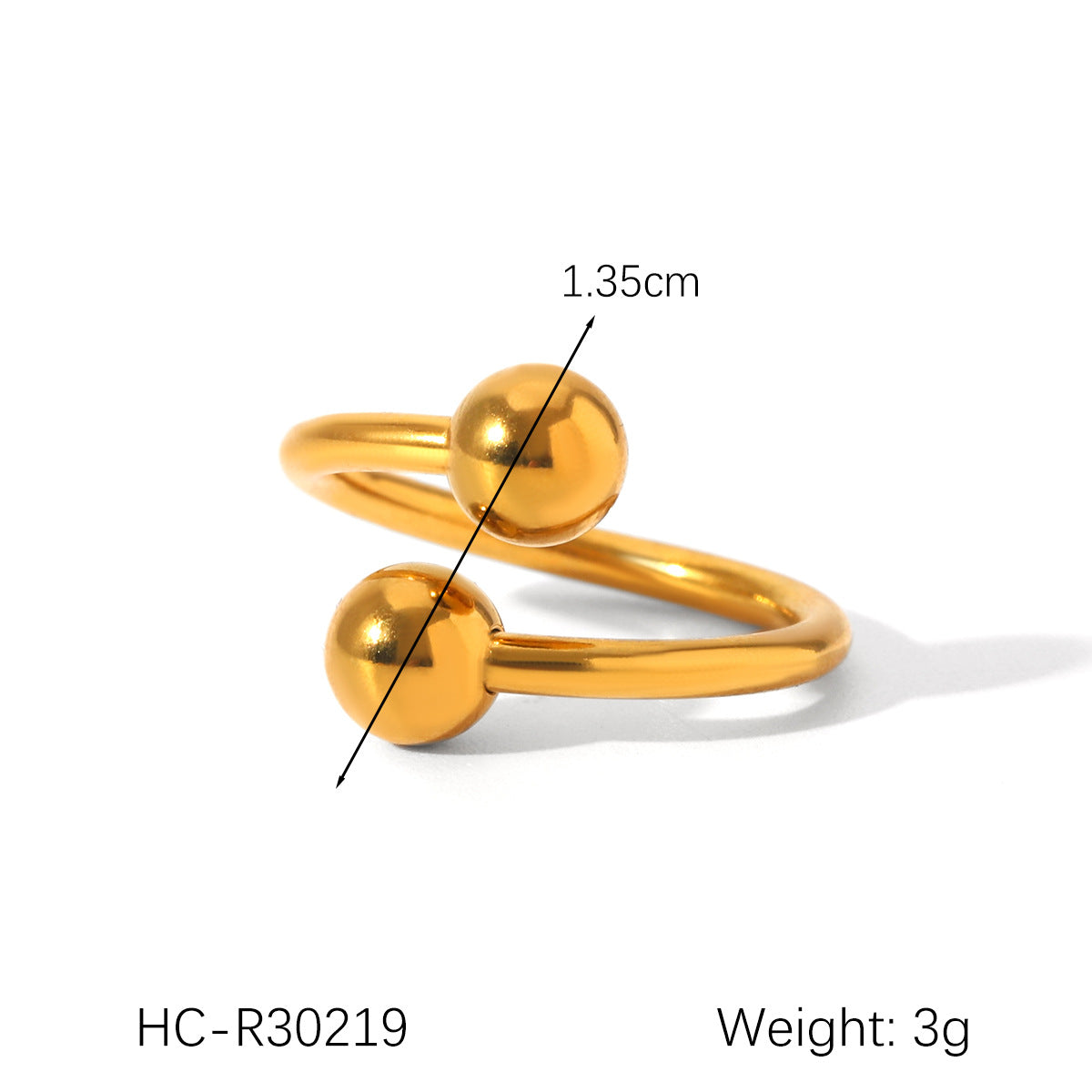 Geometric Ball-Shaped Titanium Steel Ring with Irregular Line Design for Women, Electroplated Stainless Steel Band Jewelry