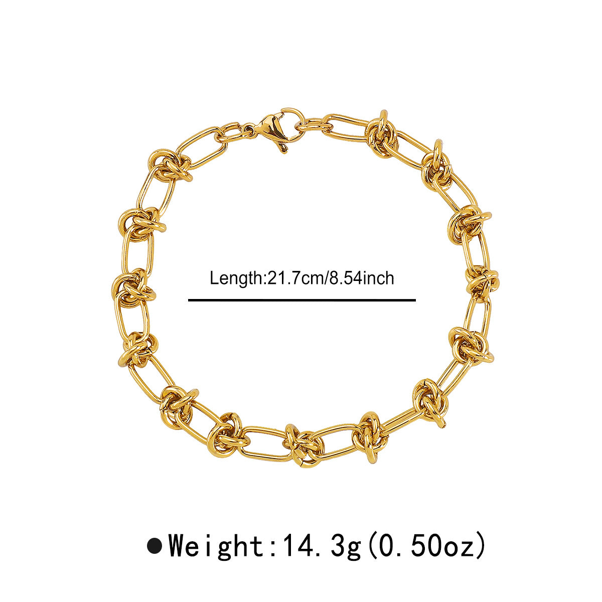 Pulsera geométrica de acero inoxidable chapado para mujer con estilo retro de Instagram y diseño contemporáneo único