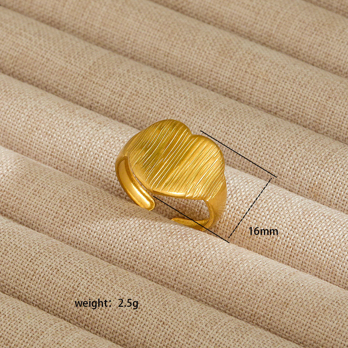 Anillo abierto irregular de acero inoxidable para mujer con baño de oro de 18K, diseños geométricos de corazón, estrella, letras y constelaciones