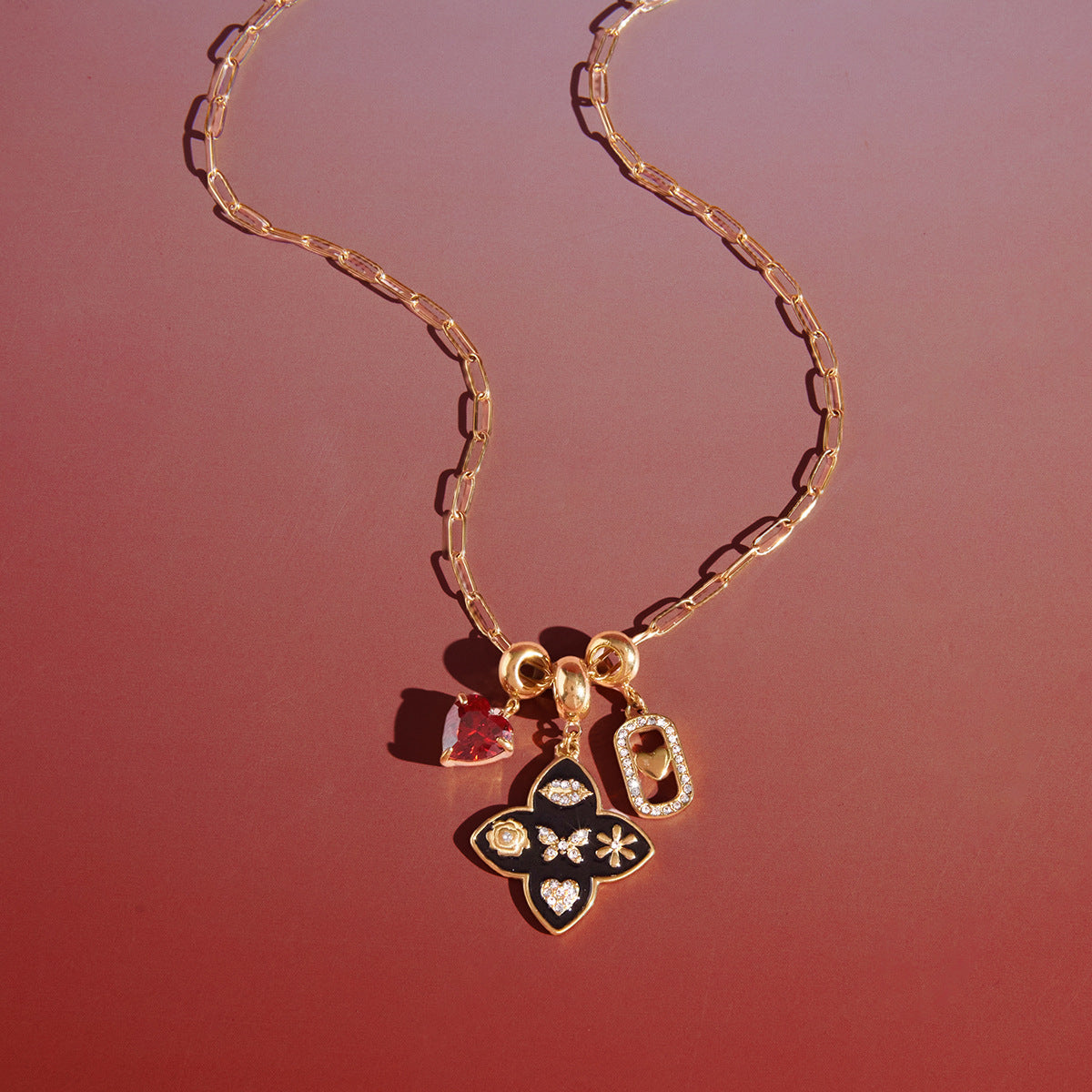 Minimalist Heart Stainless Steel PVD Plated Necklace for Women