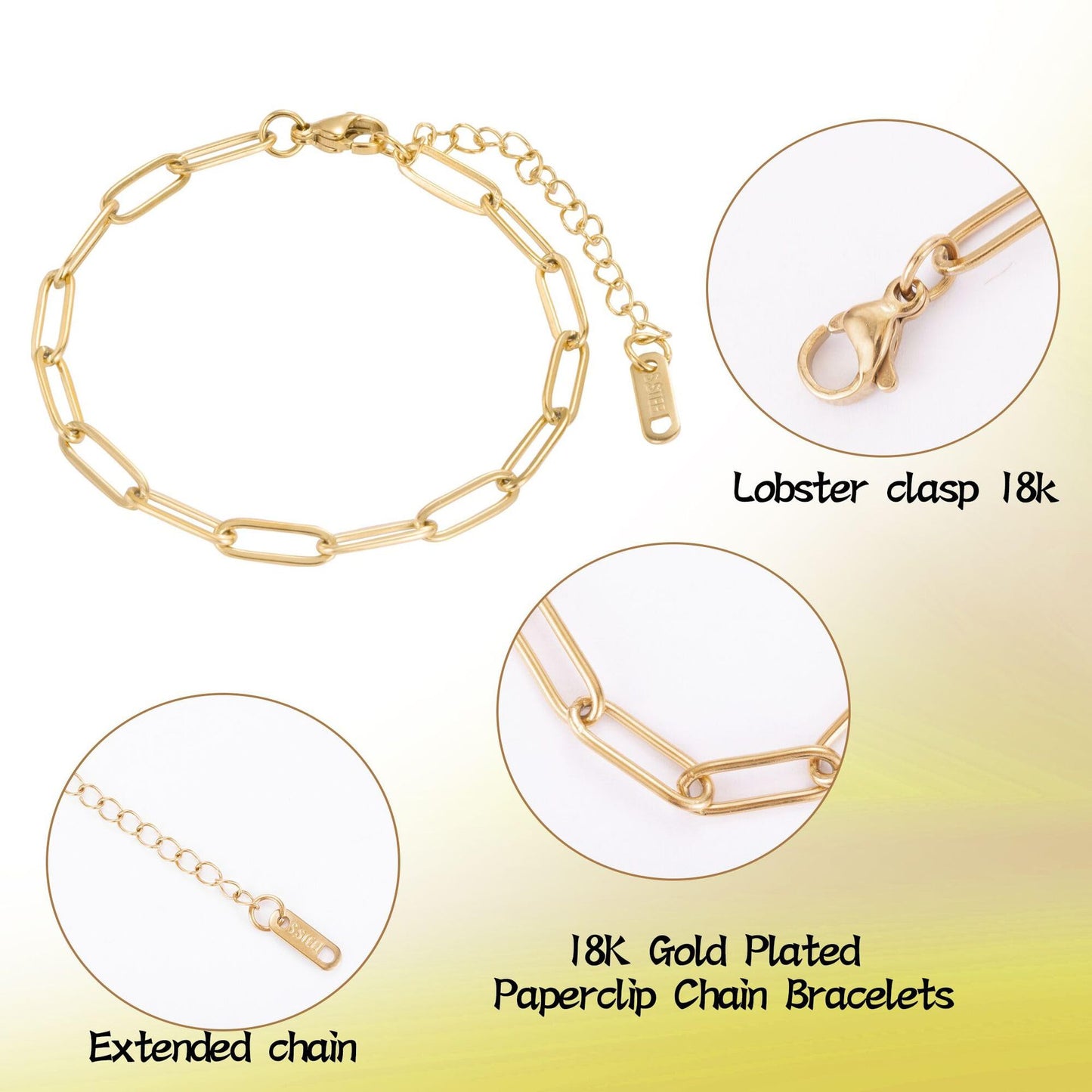 Punk Hip-hop Geometric Rose Gold Plated Titanium Steel Bracelet for Women