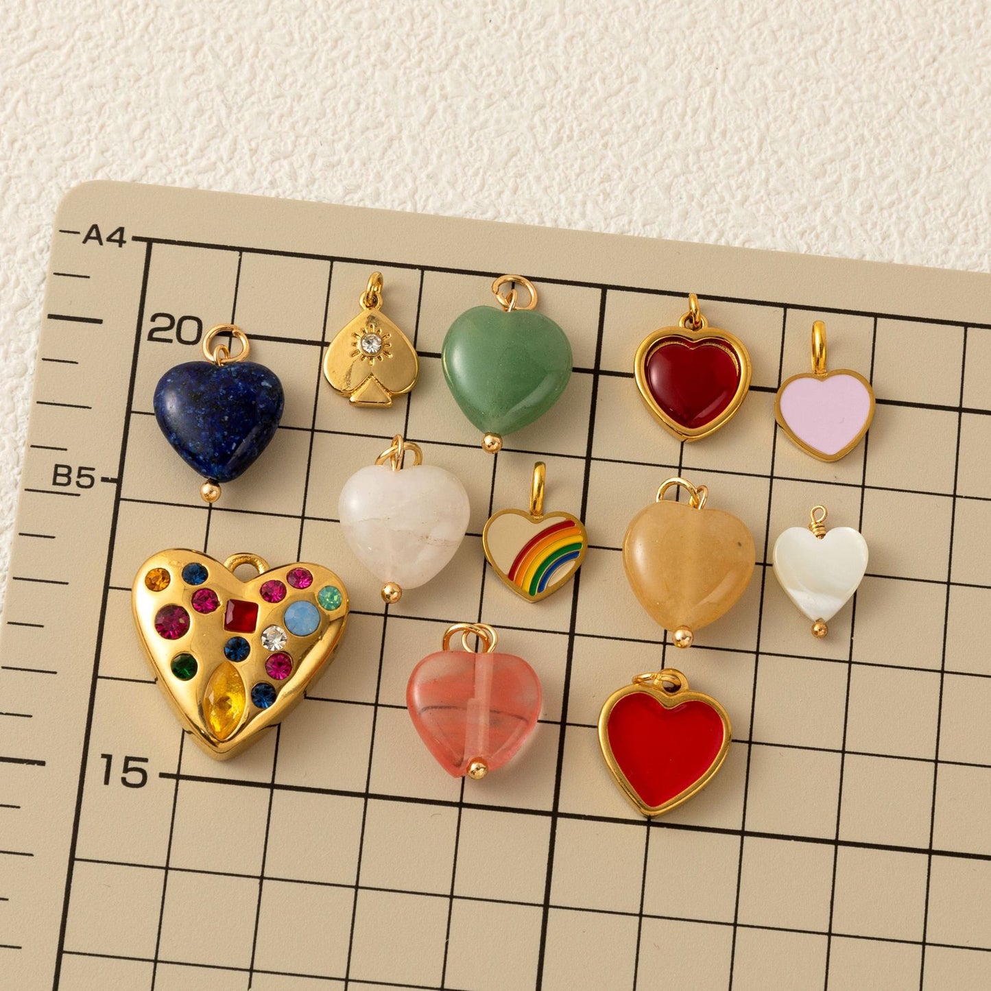 Minimalist 18K Gold Plated Brass Heart Round Square Geometric Pendant Necklace
