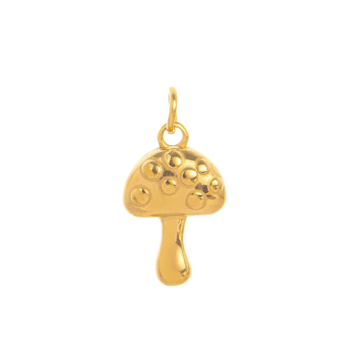 Vintage Round Stainless Steel PVD Gold Plated Chili Pepper Charm Bar