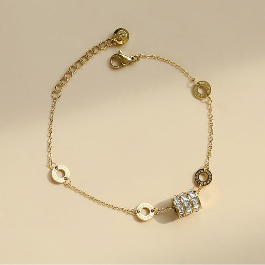 Bracciale Minimalista Geometrico Placcato in Acciaio al Titanio per Donne con Design Elegante per la Vita