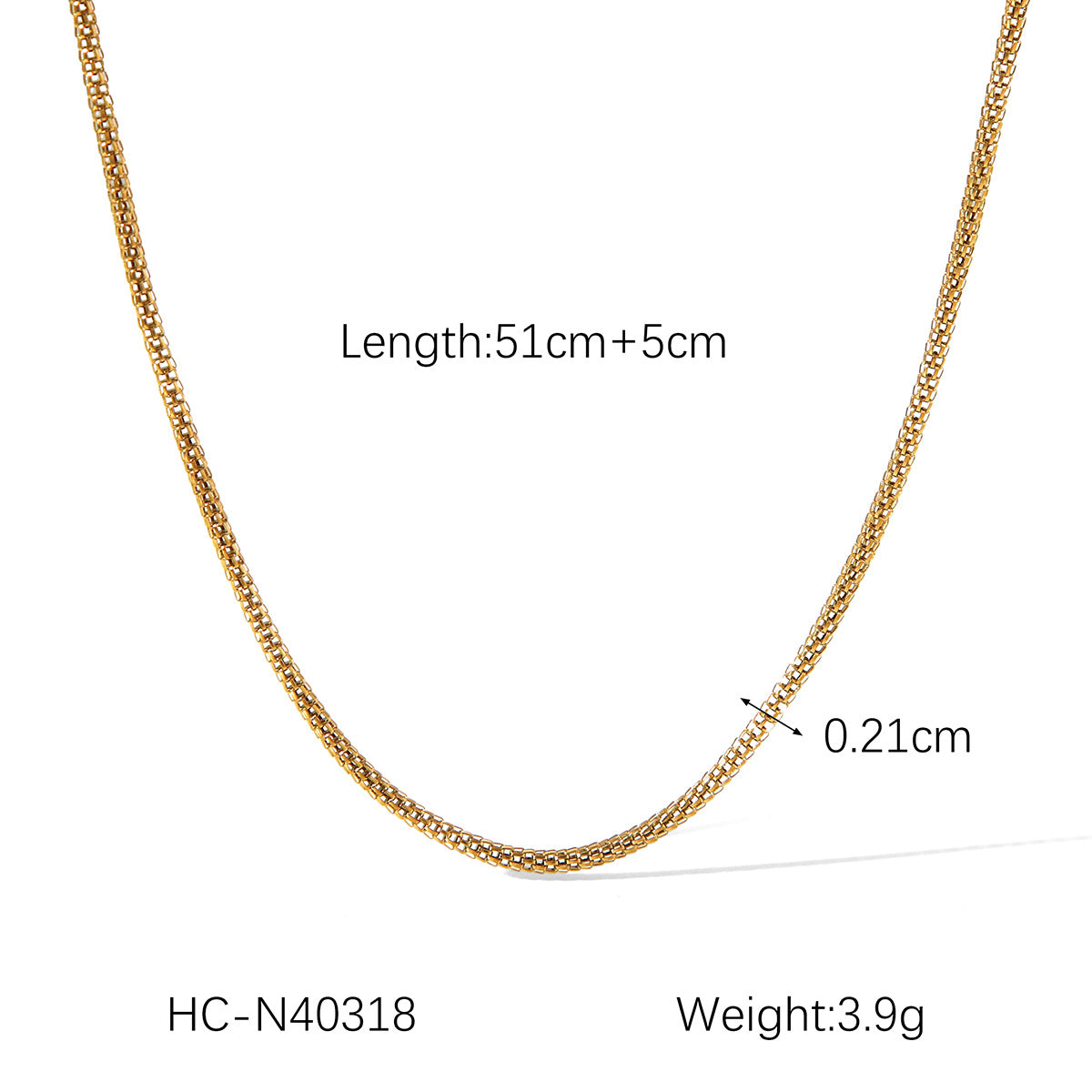 Minimalist Ins Style 18K Gold Plated Stainless Steel Geometric Round Mesh Chain Necklace for Women