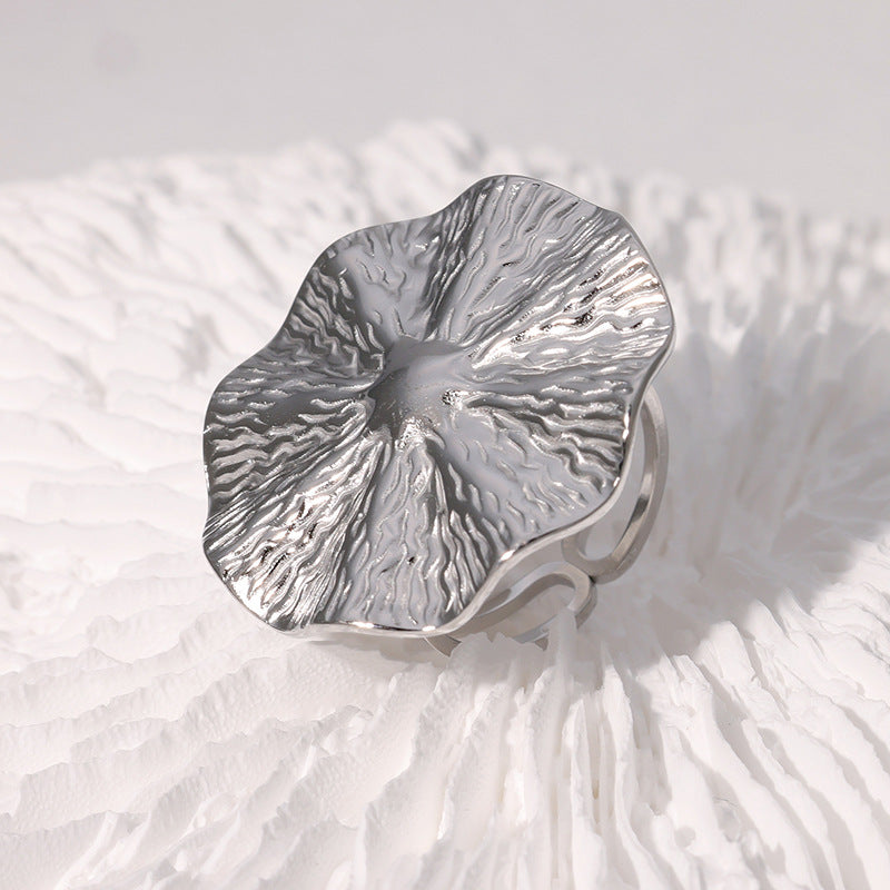 Geometric Floral Butterfly Heart Star Stainless Steel Adjustable Open Ring for Women with Plating Finish