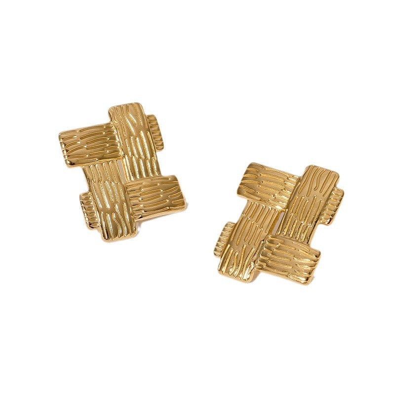 Minimalist Geometric Stainless Steel Earrings with Plating Finish for Women — Hypoallergenic, Fade-Resistant, Modern Fashion Ear Studs