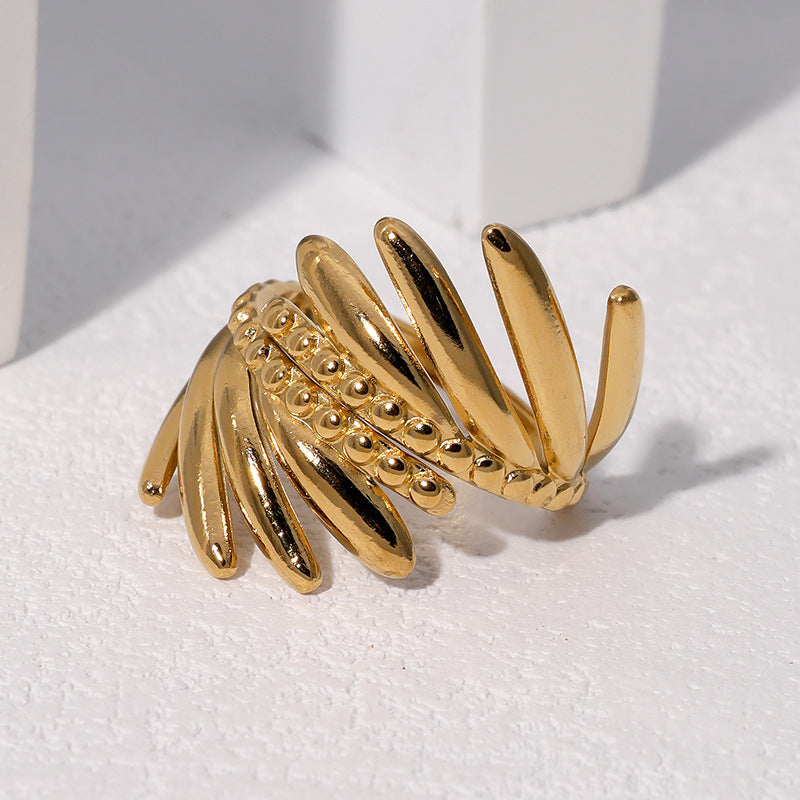 Minimalist Geometric Stainless Steel Plated Ring for Women