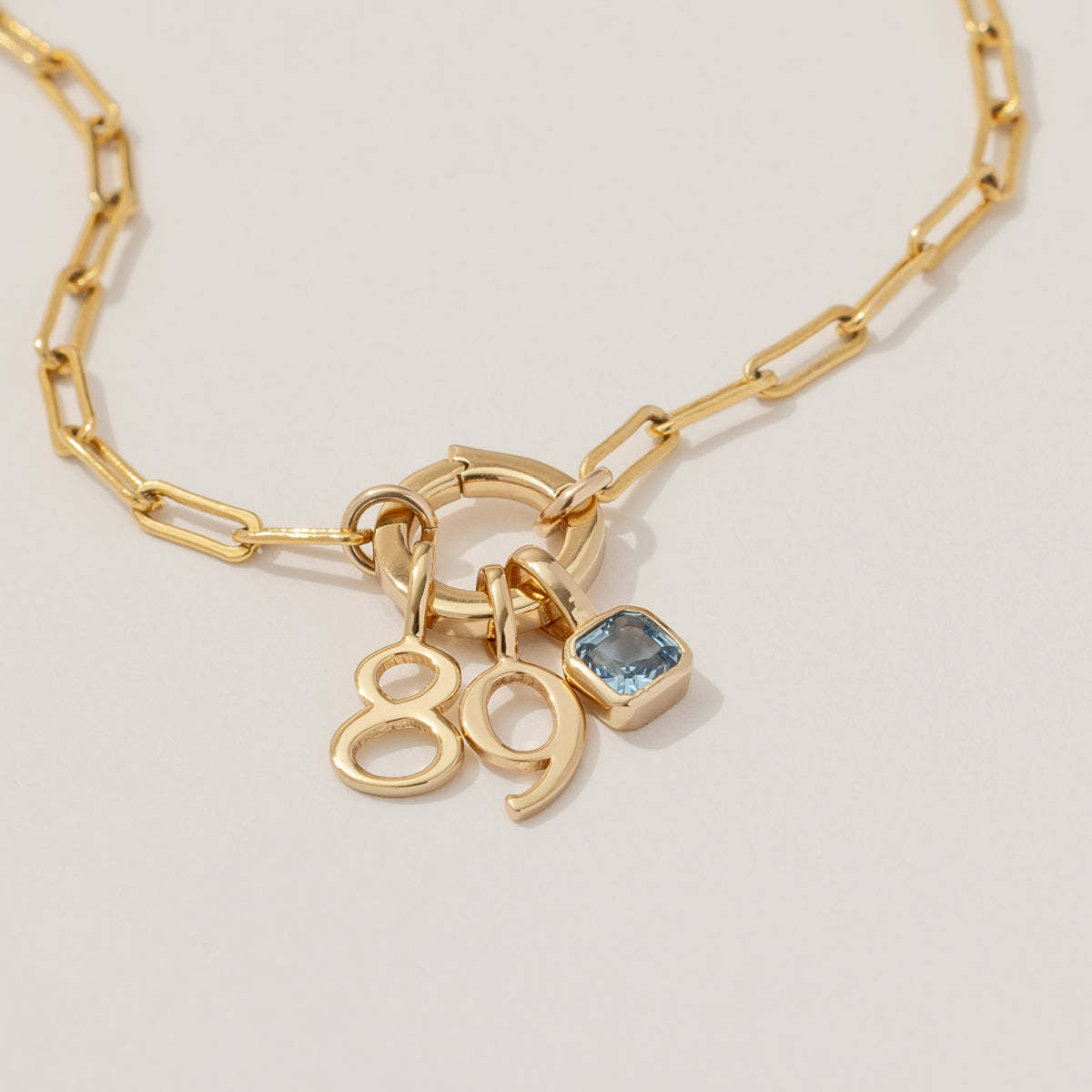 Lucky Angel 18K Gold Plated Square Number Titanium Steel Pendant Necklace for Women
