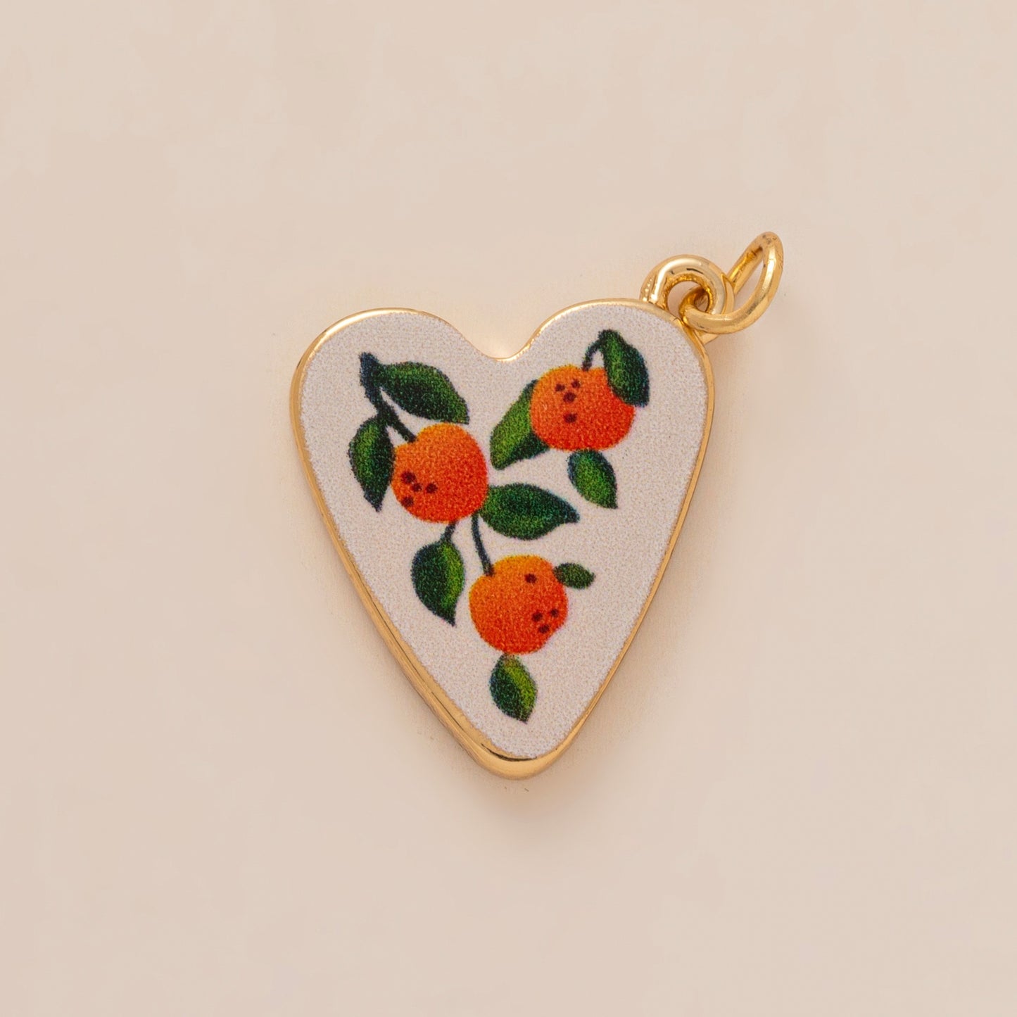 Sweet Floral Heart Brass Plated Drip Oil Charm Bar