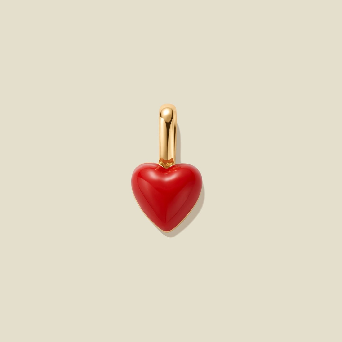 Ciondolo barretta minimalista con cuore geometrico placcato oro in ottone e strass