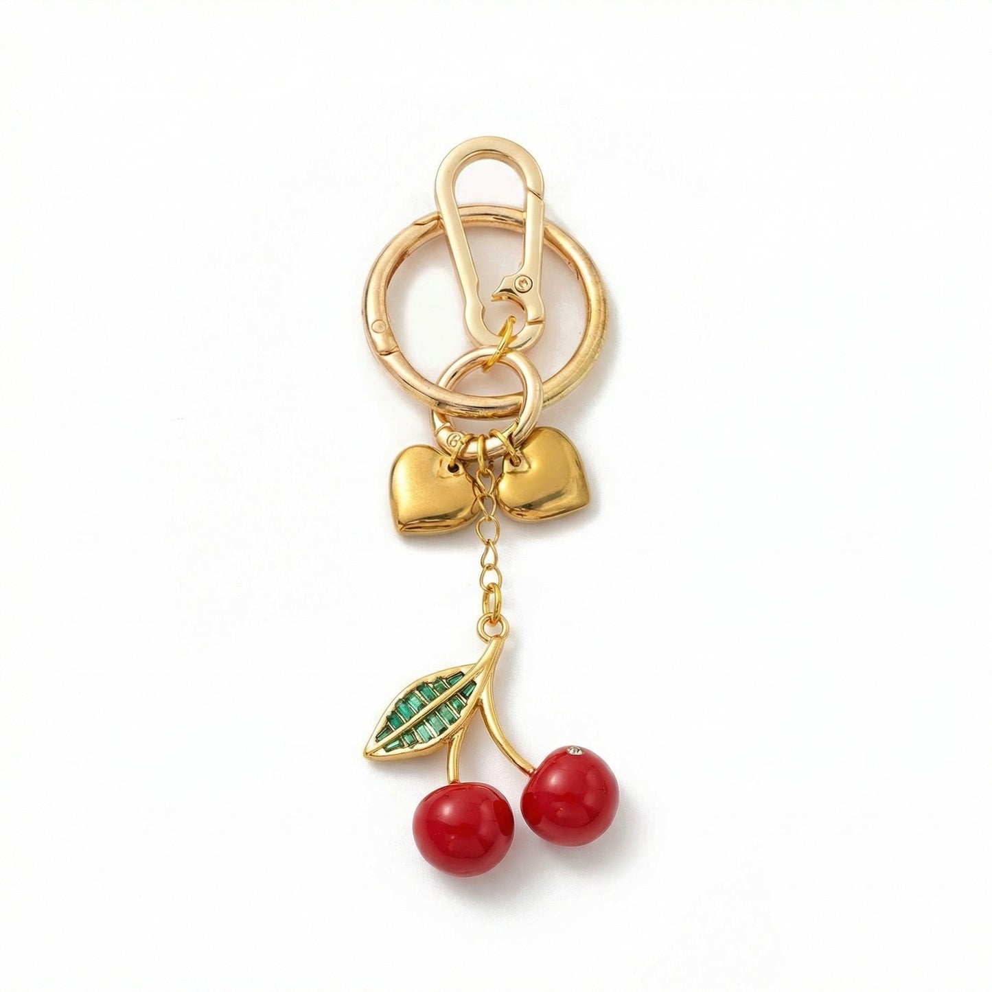 Minimalist Fruit Heart Metal Plated Bag Charm Pendant