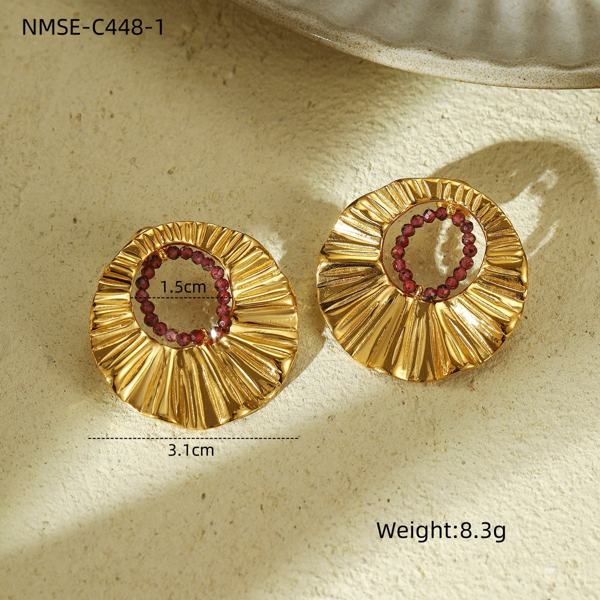 Vintage Geometric Stainless Steel Earrings for Women with Plated Finish Elegant French-Inspired Luxury Ear Studs