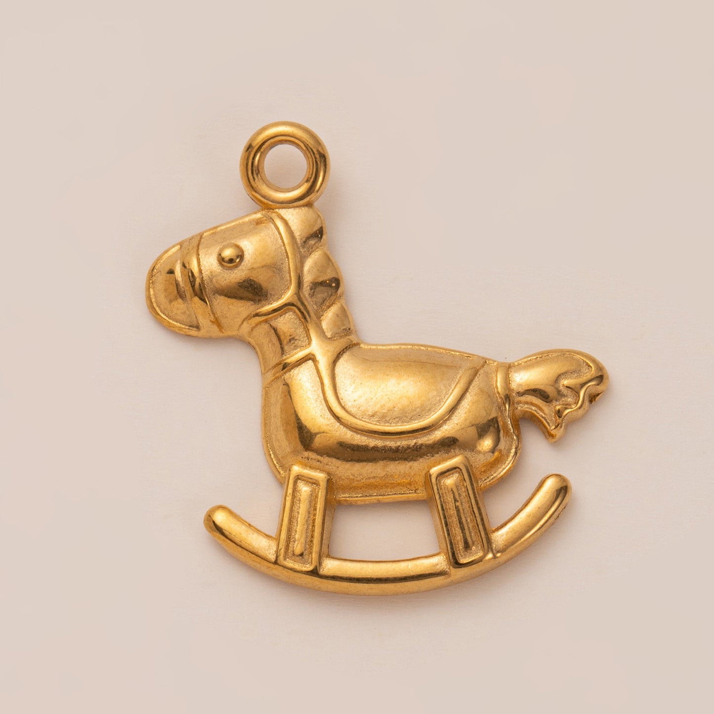 Vintage 18K Gold Plated Stainless Steel Animal Pendant Charm Bar with Ball Chain