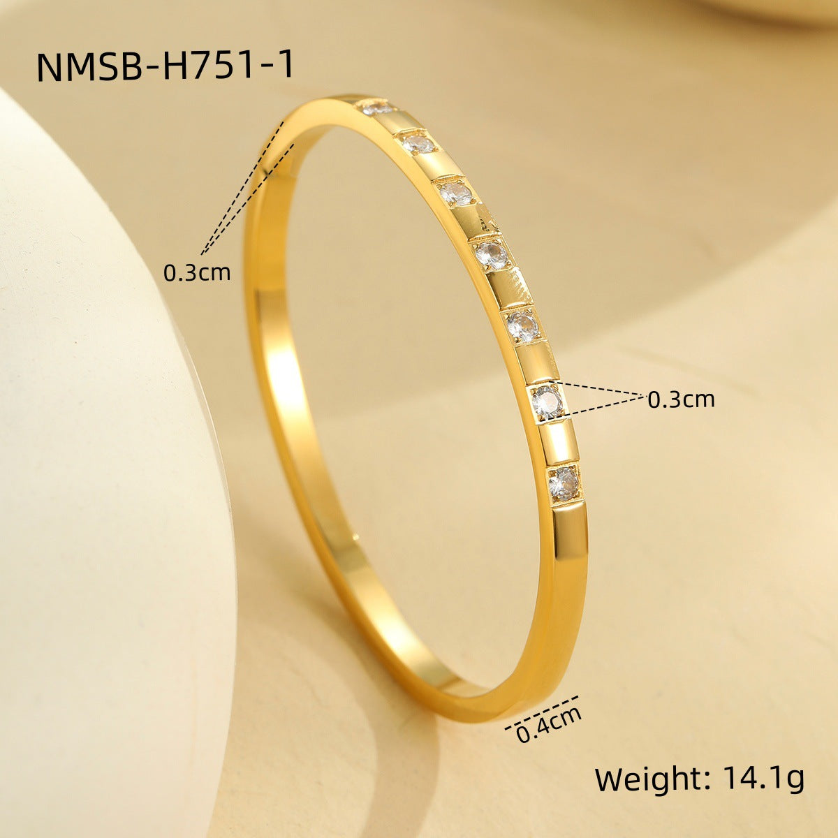 Bracciale da donna in acciaio inossidabile placcato oro 18 carati con design geometrico di ispirazione vintage e strass