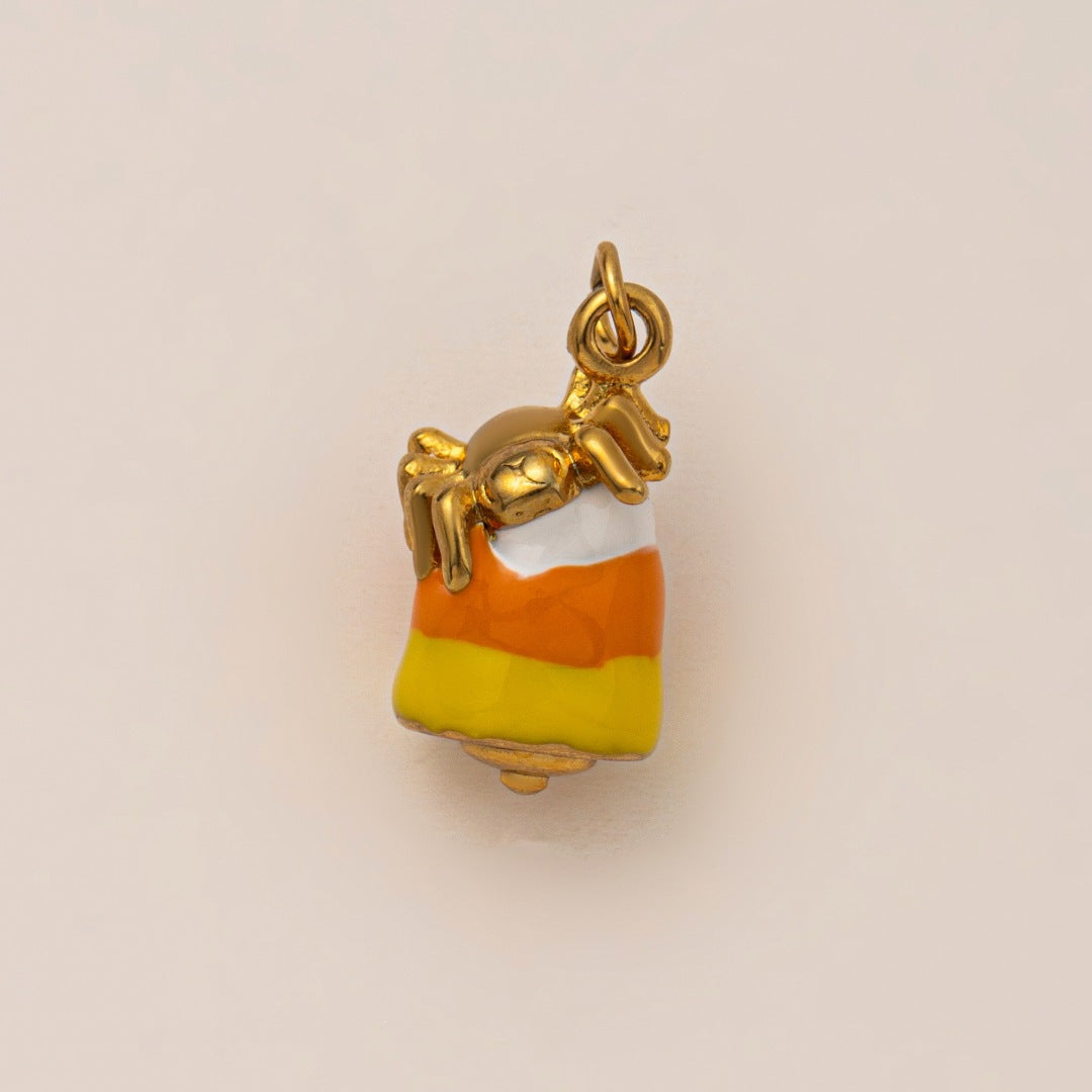 Sweet 18K Gold Plated Alloy Heart and Fox Charm Bar for Women