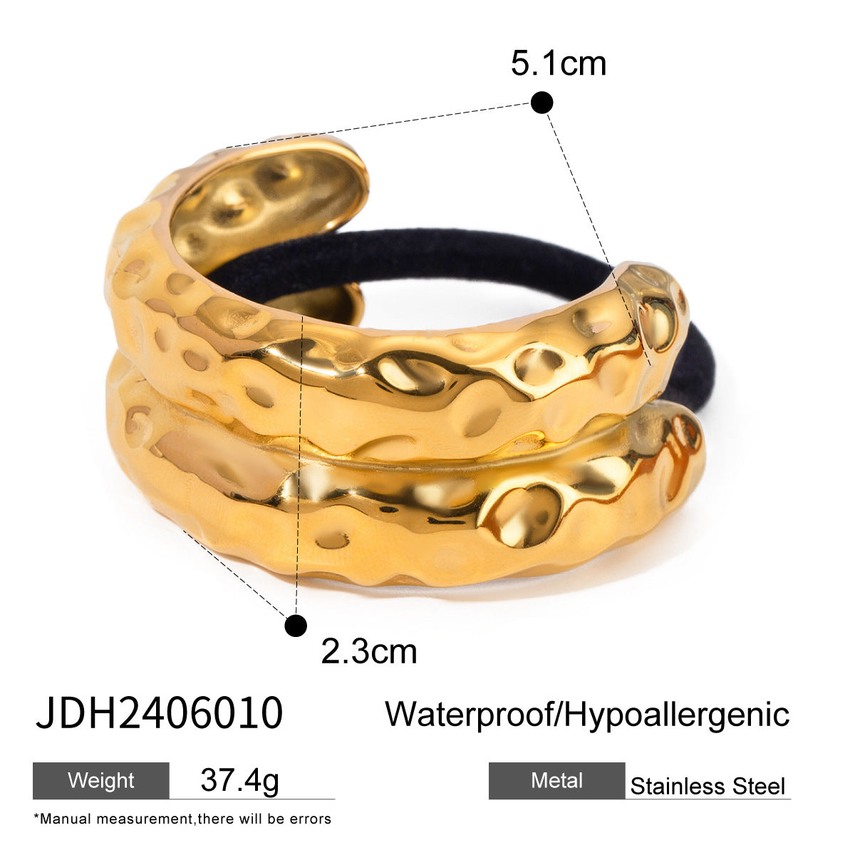 Elegant Starfish-Shaped Stainless Steel Hair Tie with Plated Finish for Women