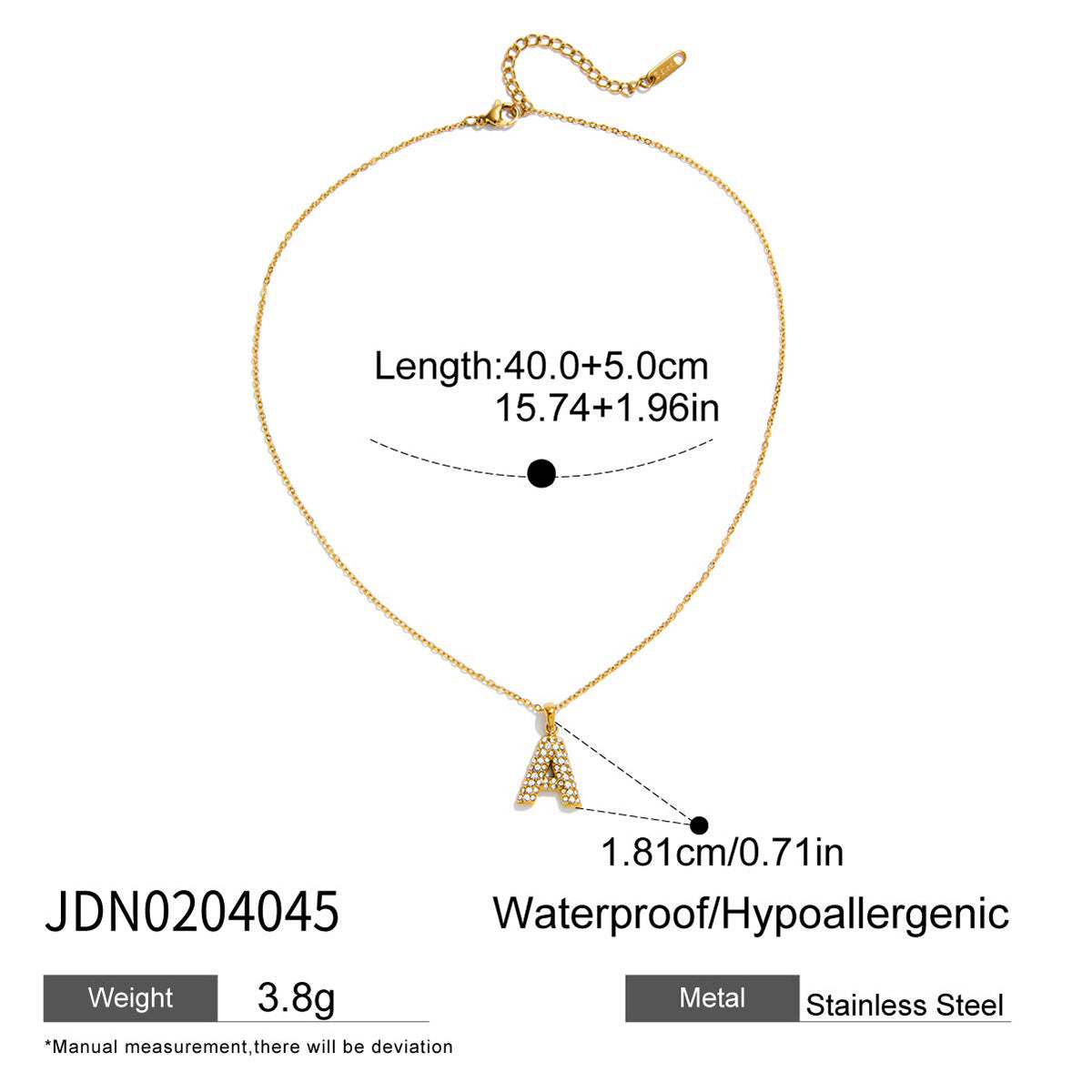 Collana da donna in acciaio inossidabile con ciondolo a cuore minimalista e finitura placcata oro