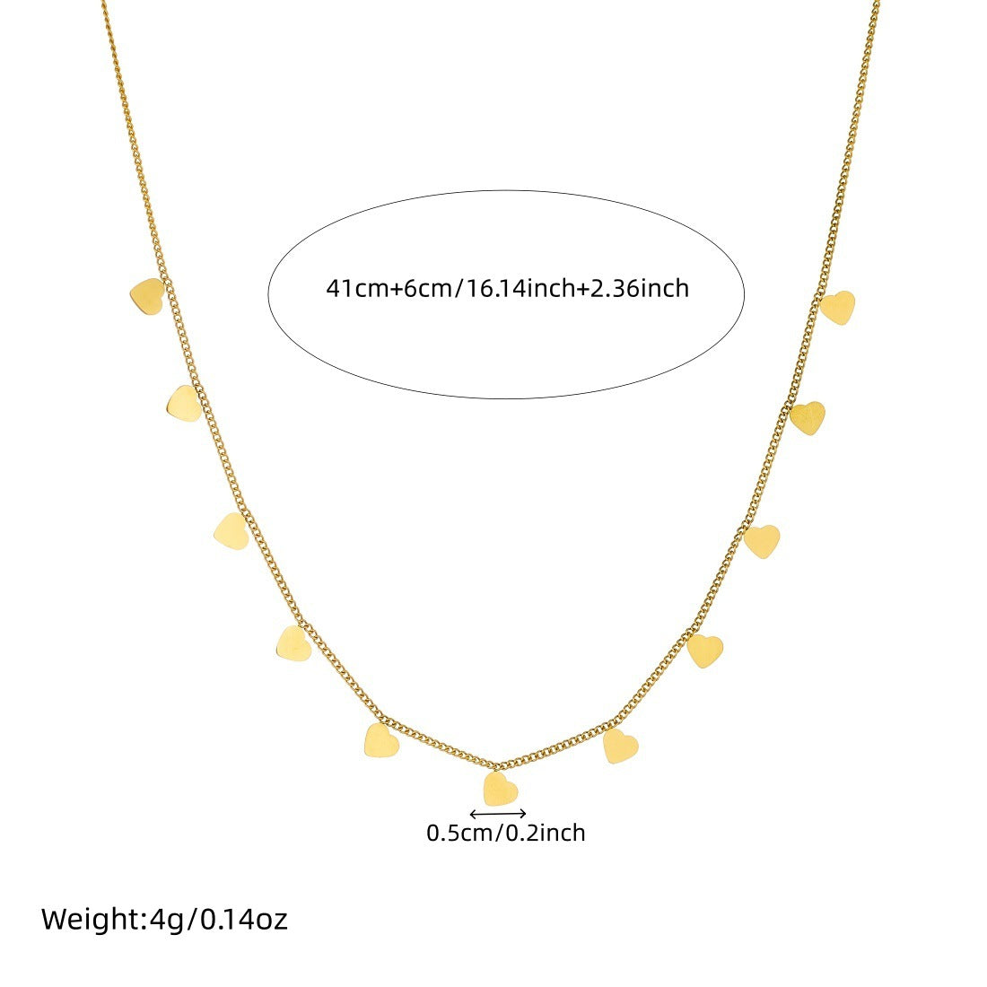 Minimalist Gold Plated Heart Stainless Steel Necklace for Women