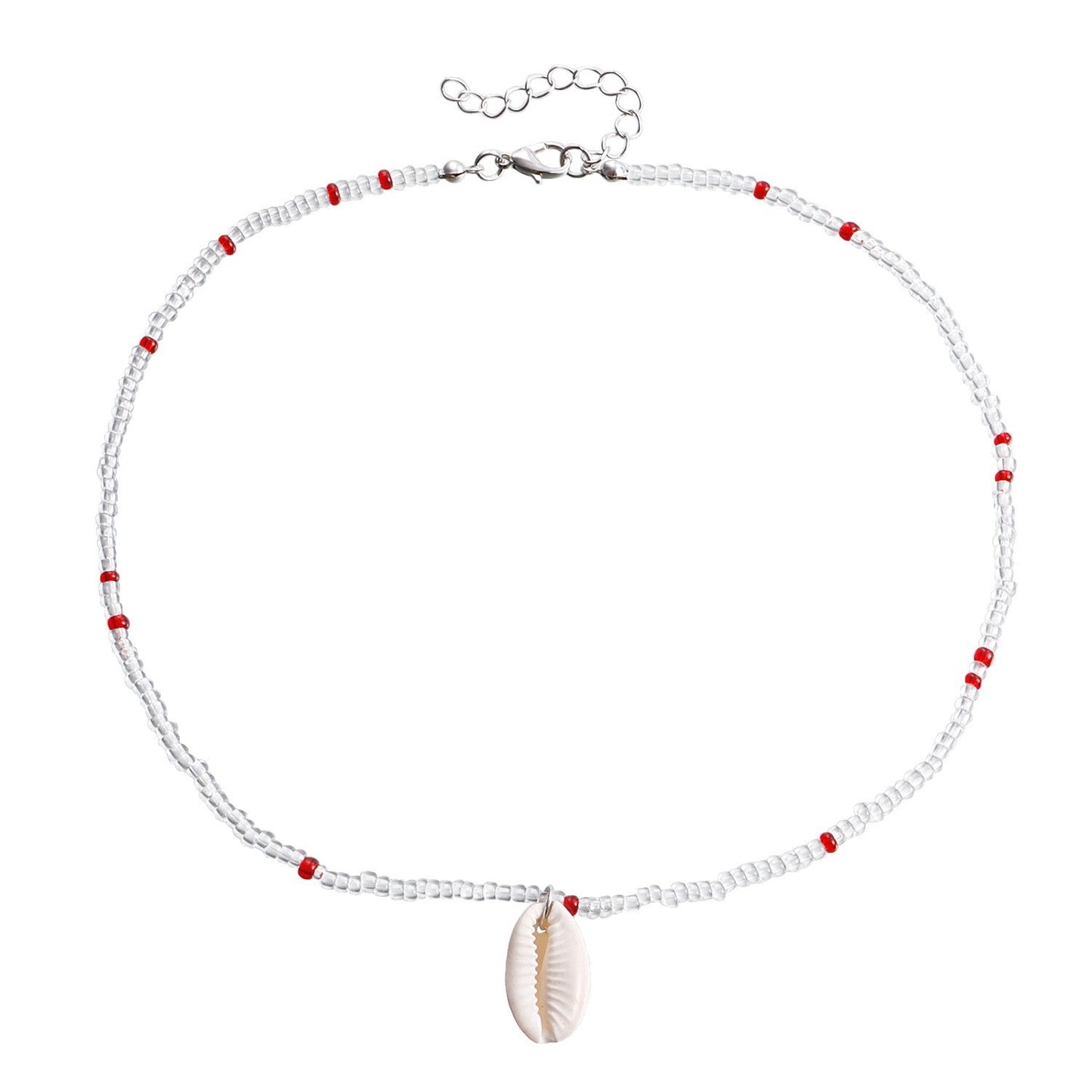Natural Fresh Sweet Plated Shell Necklace with Turquoise and White Beads Animal Zodiac Pendant for Women