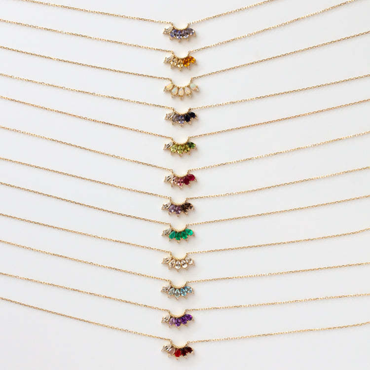 Vintage Geometric Stainless Steel Choker Necklace with 18K Gold Plating and Birthstone Accents
