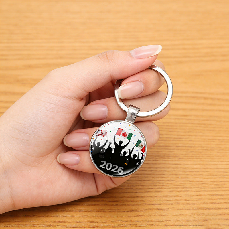 Portachiavi commemorativo in lega di zinco Coppa del Mondo 2026 Regalo creativo