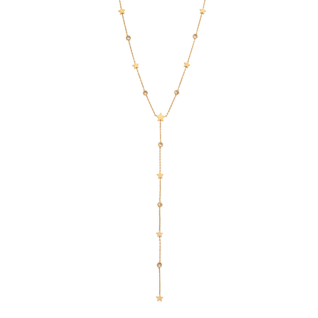 Fashionable Heart-Shaped Geometric Stainless Steel Plated Y-Necklace for Women