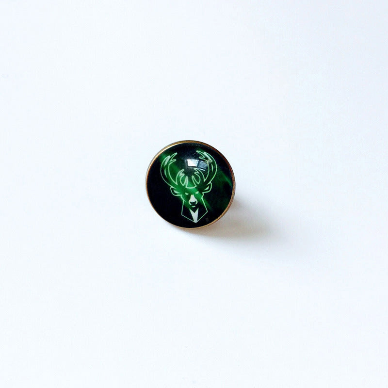 Pin de solapa metálico de equipos de baloncesto retro de la NBA - Insignia con gema vintage - Broche de Kobe Curry - Regalo para fans - Unisex