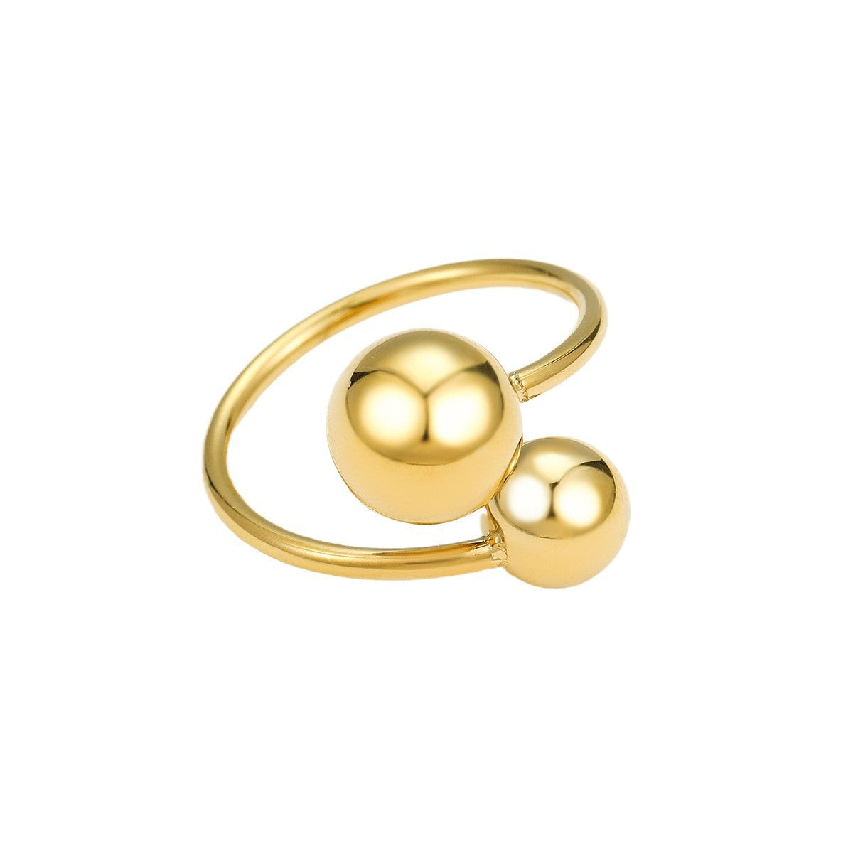 Geometric Stainless Steel Open Ring with Plated Finish for Women, Irregular Shape Fashionable Office Wear Jewelry