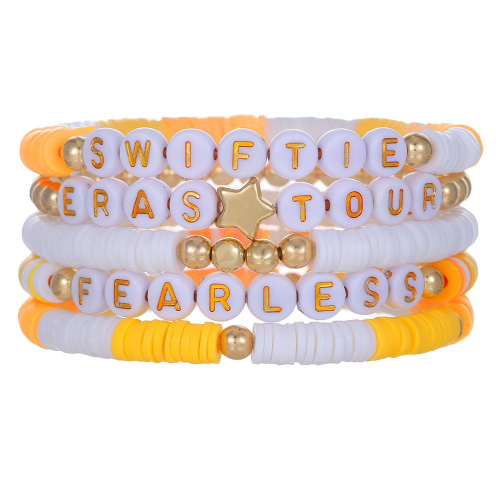 Rainbow Letter Heart Pearl Bracelet