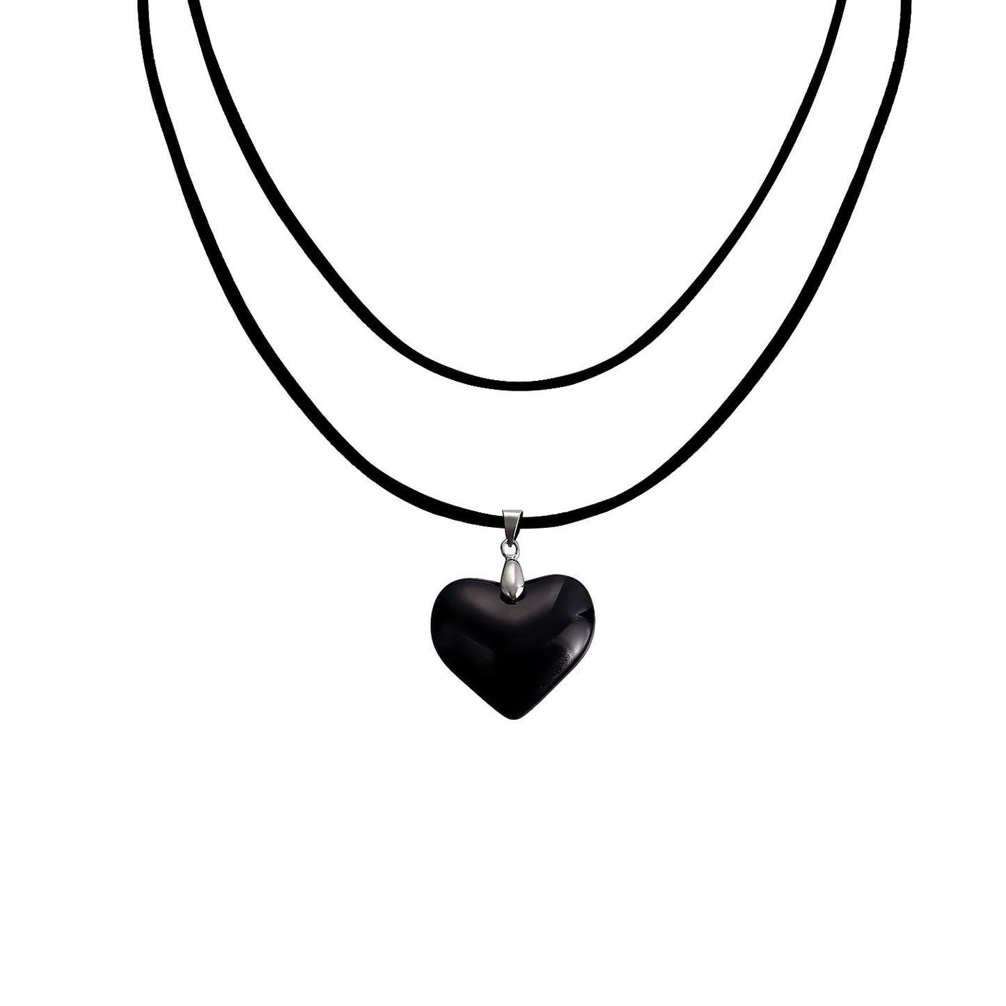 Minimalist Red Heart Pendant Necklace for Women Alloy Geometric Shape Plated Clavicle Chain