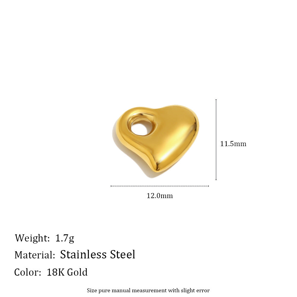 Charm de barra minimalista redondo geométrico hueco trenzado de acero inoxidable con chapado en oro PVD de 18 quilates